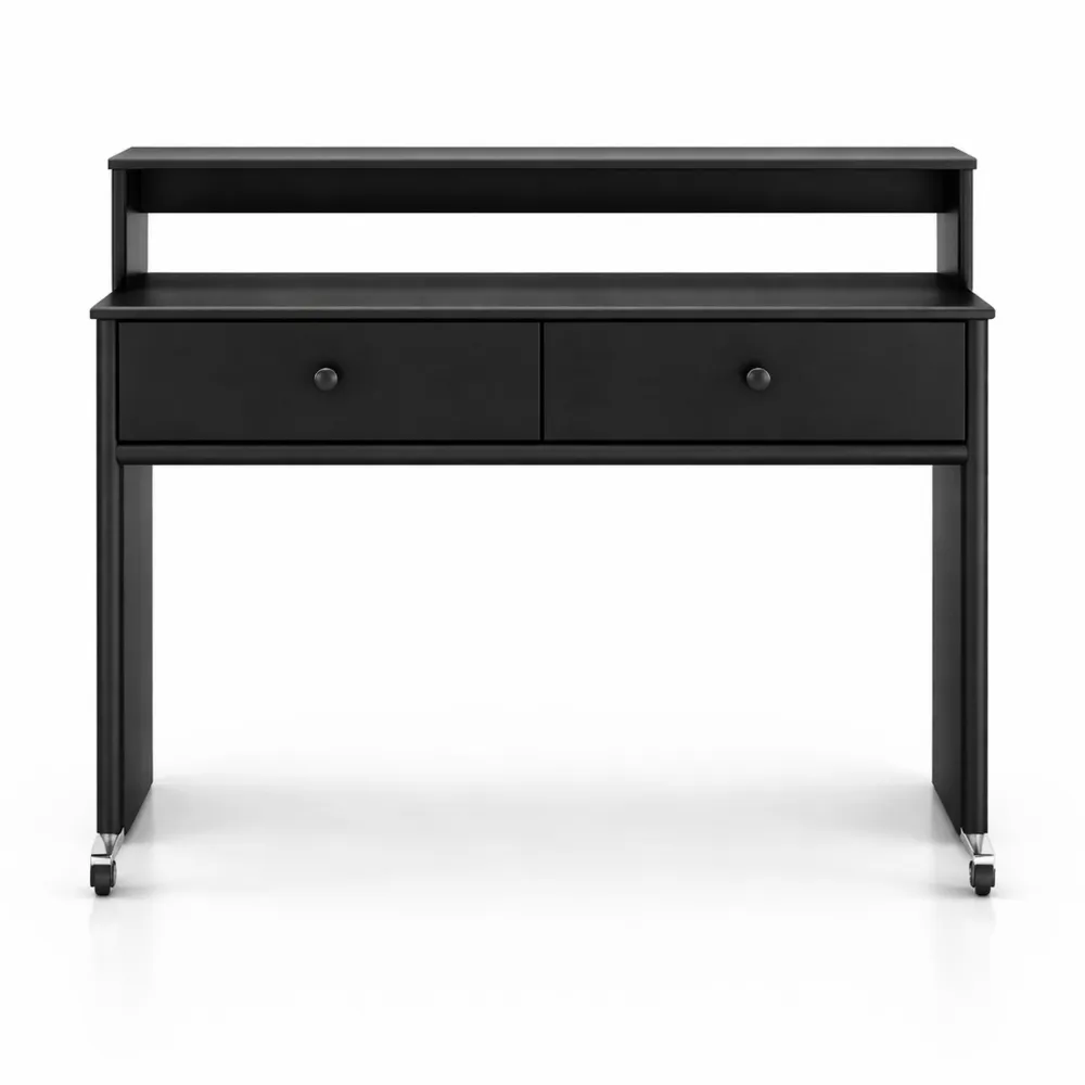 Scrivania estensibile con cassetti e ruote per casa e ufficio