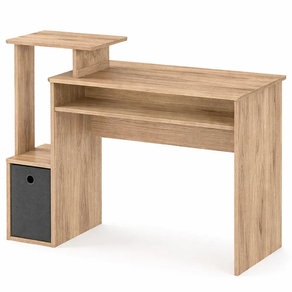 Scrivania multifunzione con cassetto e libreria integrata