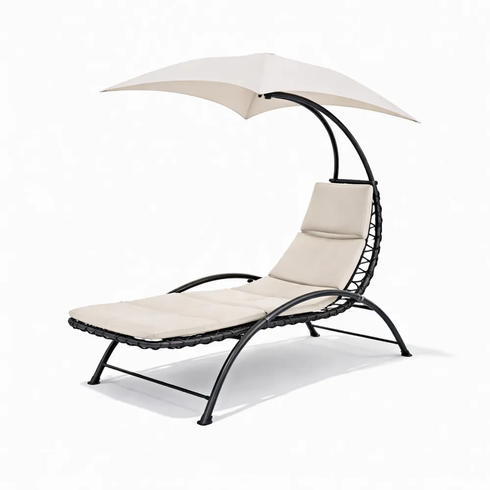 Sdraio Sospesa da Giardino con Cuscino, Design Ergonomico e Ombrellone
