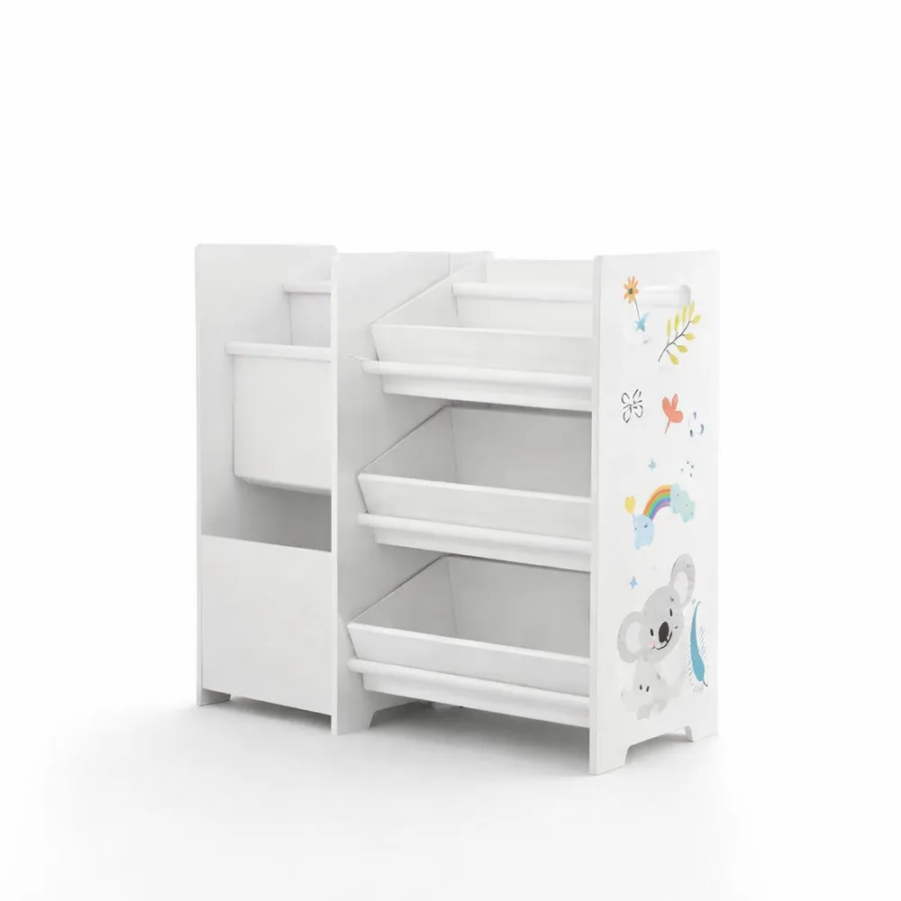 Libreria per Bambini con Contenitori e Cassetti Pieghevoli - Decorazione Koala
