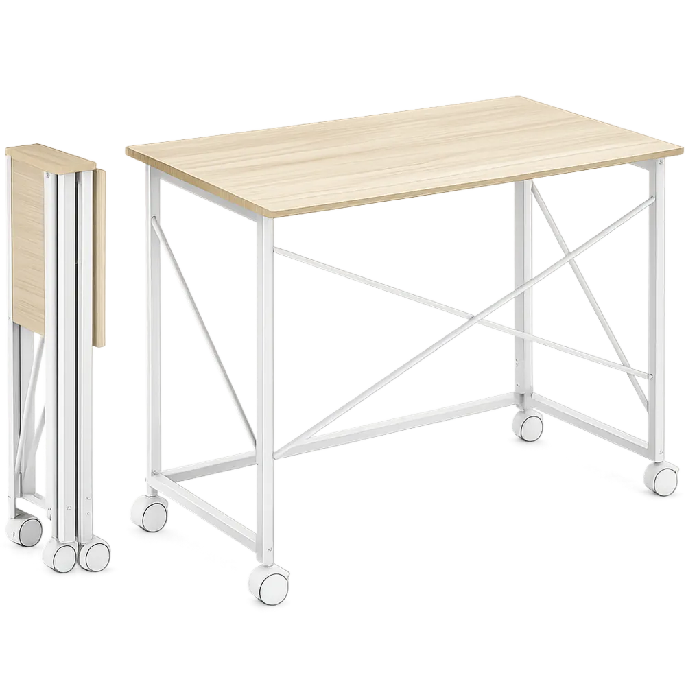 Scrivania Pieghevole Salvaspazio con Ruote Frenanti