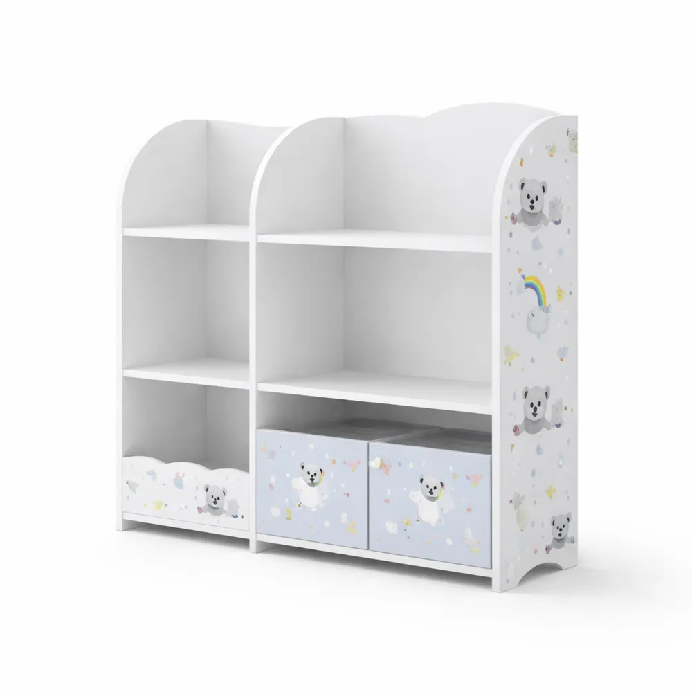 Scaffale per Bambini con Ripiani e Contenitori Scaletta Design a Koala