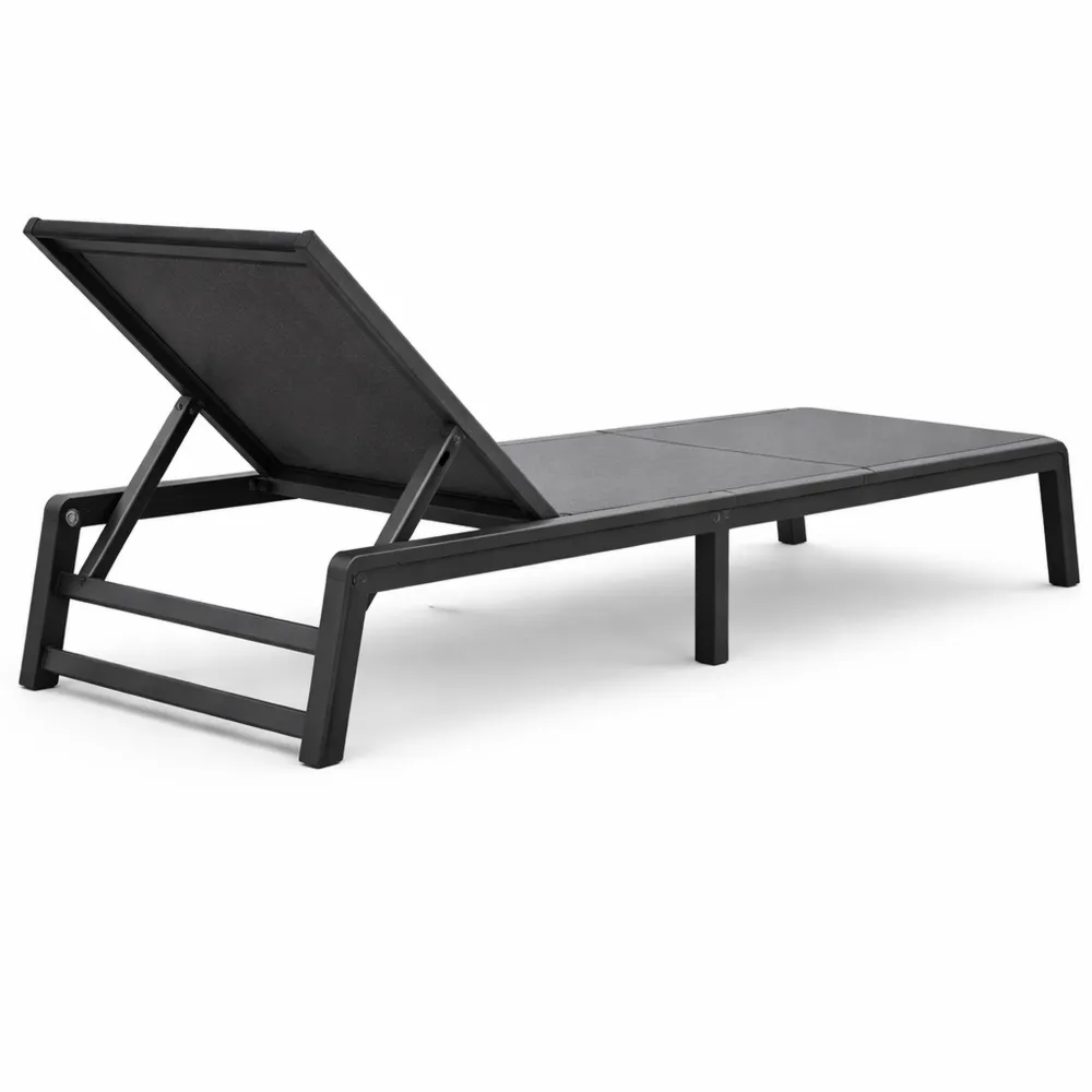 Lettino Prendisole Pieghevole da Esterno, Ideale per Giardino e Terrazzo, Colore Grafite
