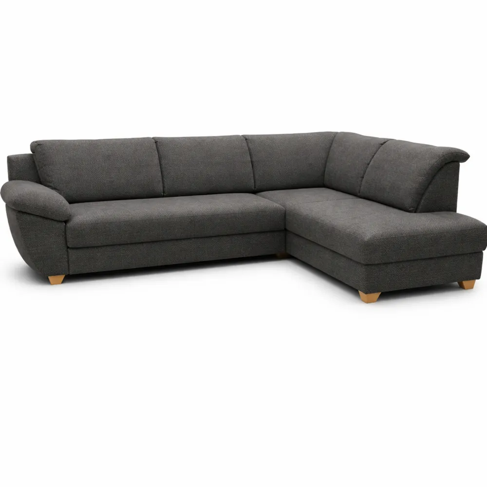 Divano ad Angolo a Forma di L 254 x 186 cm Antracite