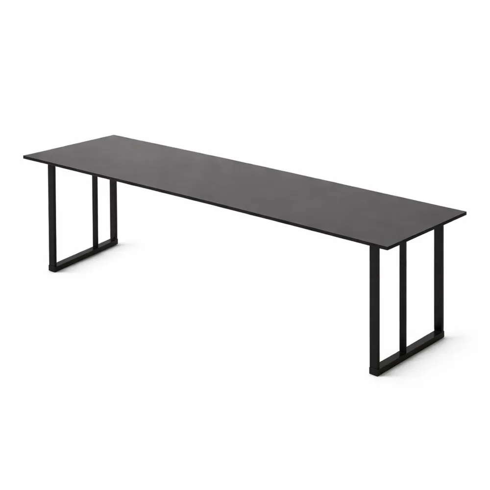 Scrivania Multifunzionale per Ufficio e Studio, Tavolo Moderno in Legno e Metallo 160 x 60 cm, Colore Marrone e Nero