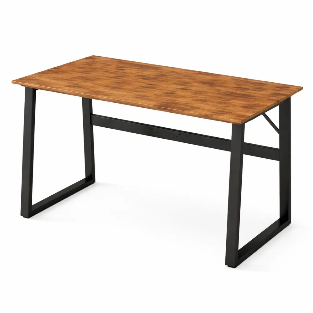 Scrivania per Computer con Angoli Arrotondati e Struttura in Acciaio, 120x60x76 cm