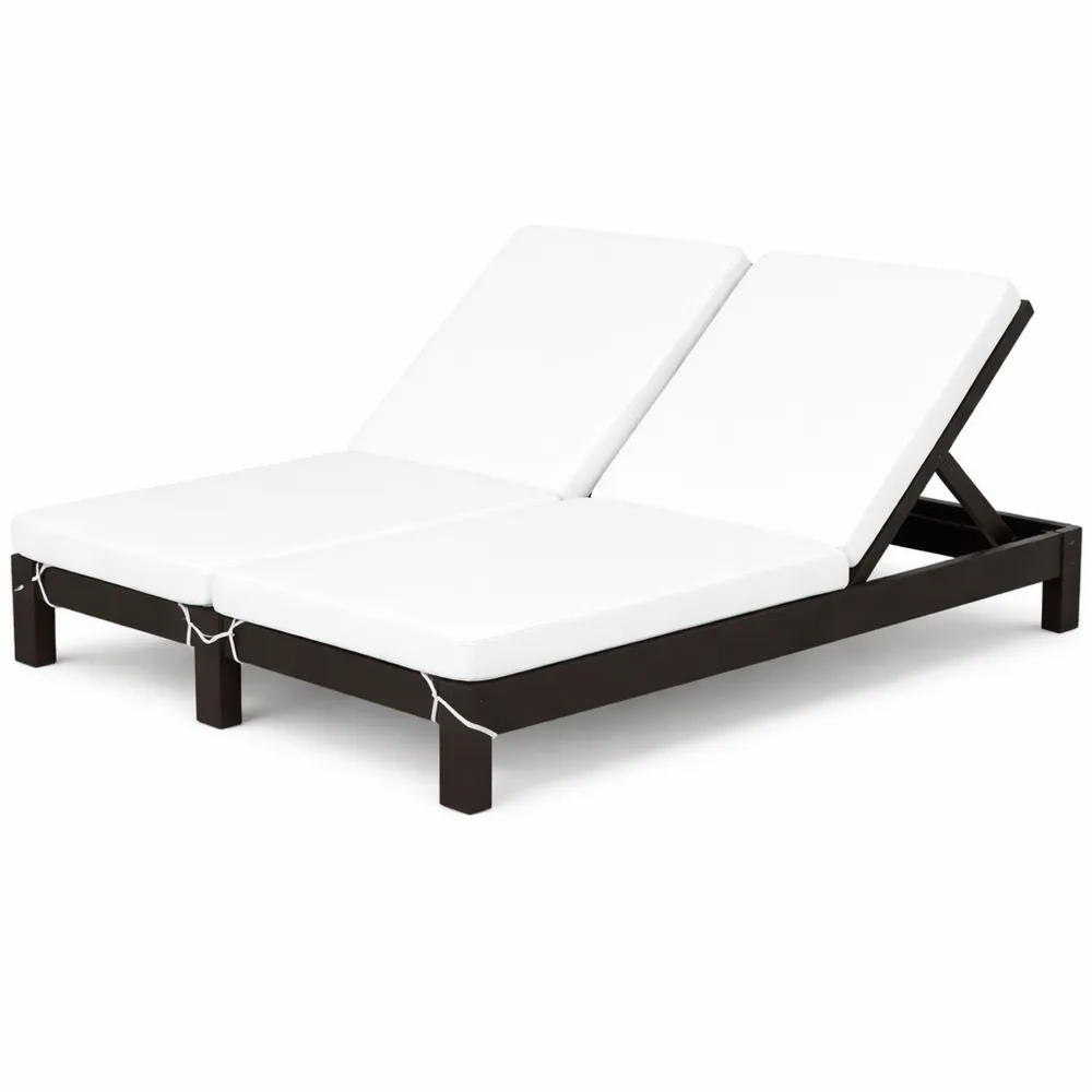 Lettino Prendisole a 2 Posti in Acciaio e Rattan con Schienale Regolabile