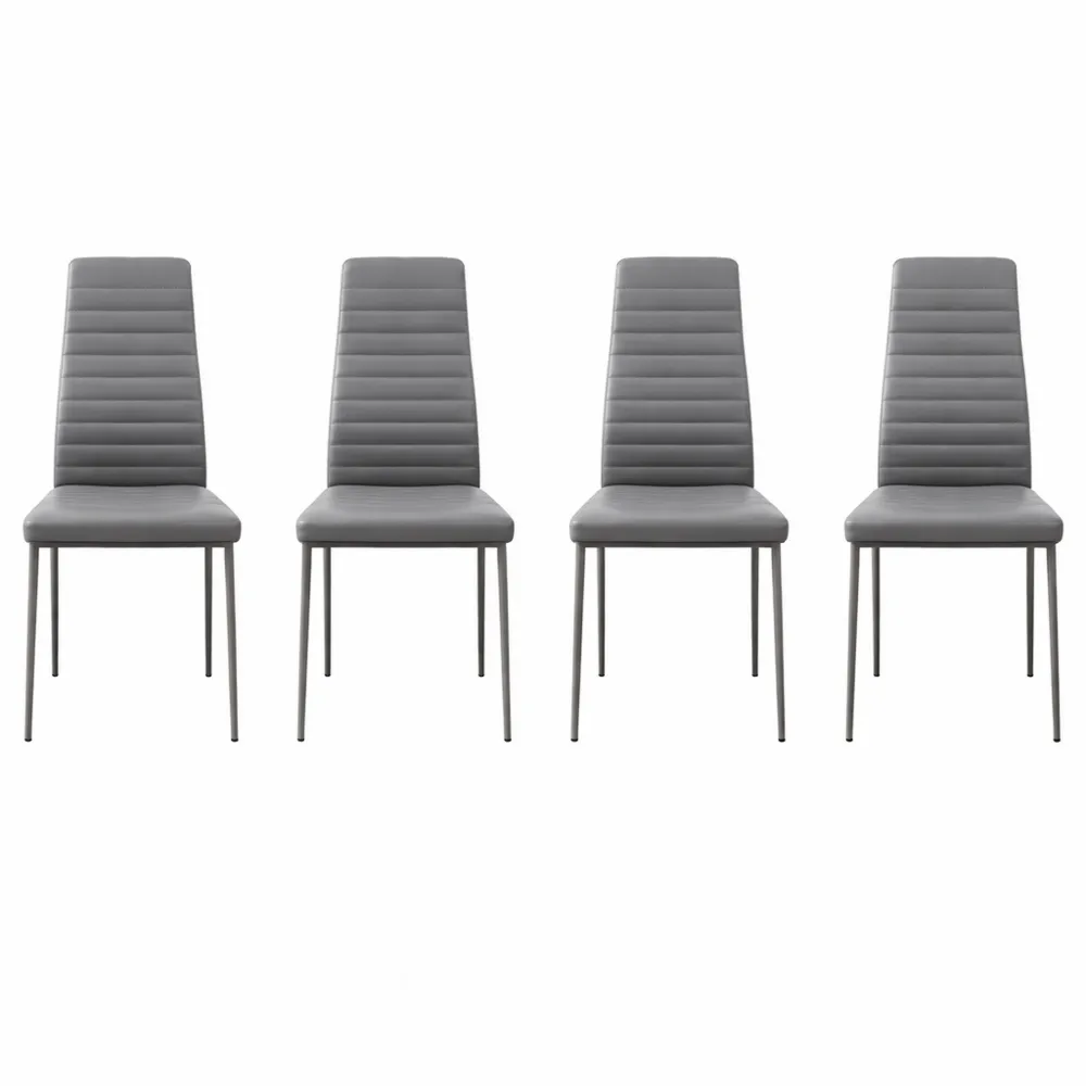 Set di 6 Sedie Imbottite Moderne per Sala da Pranzo, Cucina e Ufficio, Colore Grigio