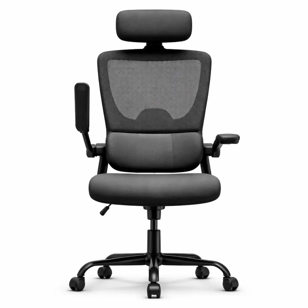 Sedia ergonomica da ufficio con supporto lombare e braccioli regolabili