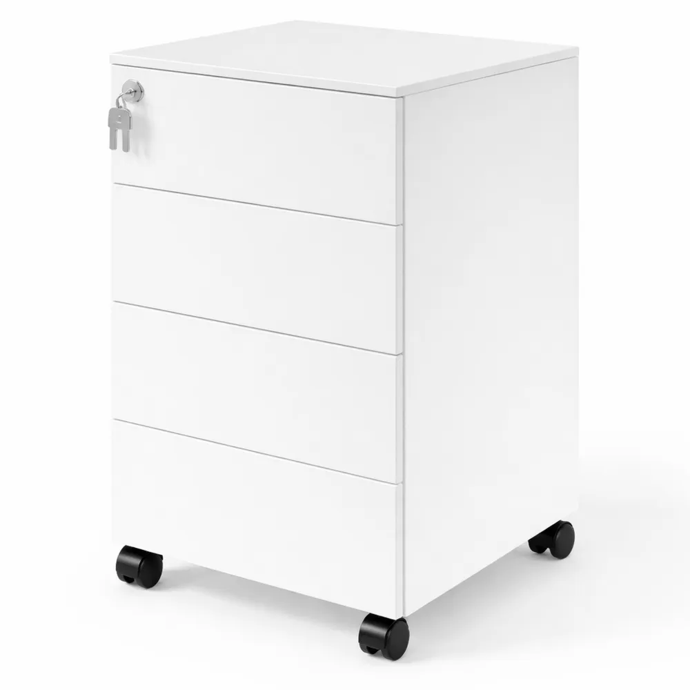 Cassettiera con 4 cassetti chiudibili a chiave per ufficio e casa-Trivensar