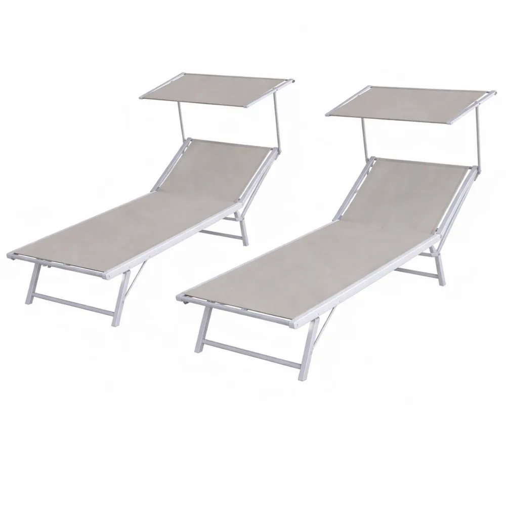 Lettino prendisole in alluminio e textilene, leggero e robusto per esterni-Trivensar