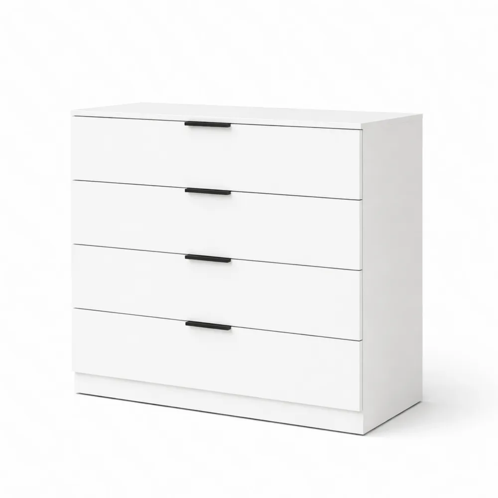 Cassettiera compatta con 4 cassetti, 74x66x36 cm, salvaspazio per camera da letto-Novarvexil