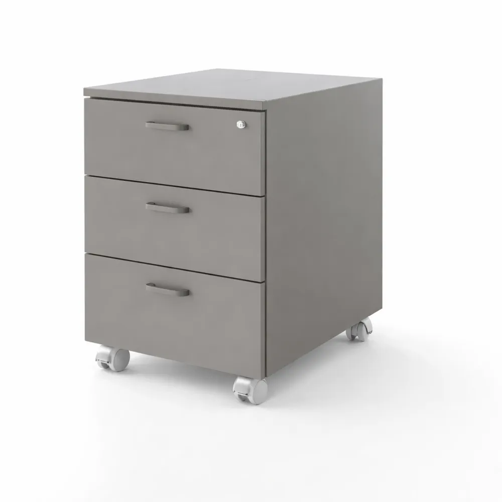 Cassettiera in legno su ruote a 3 cassetti con serratura-Novarvexil