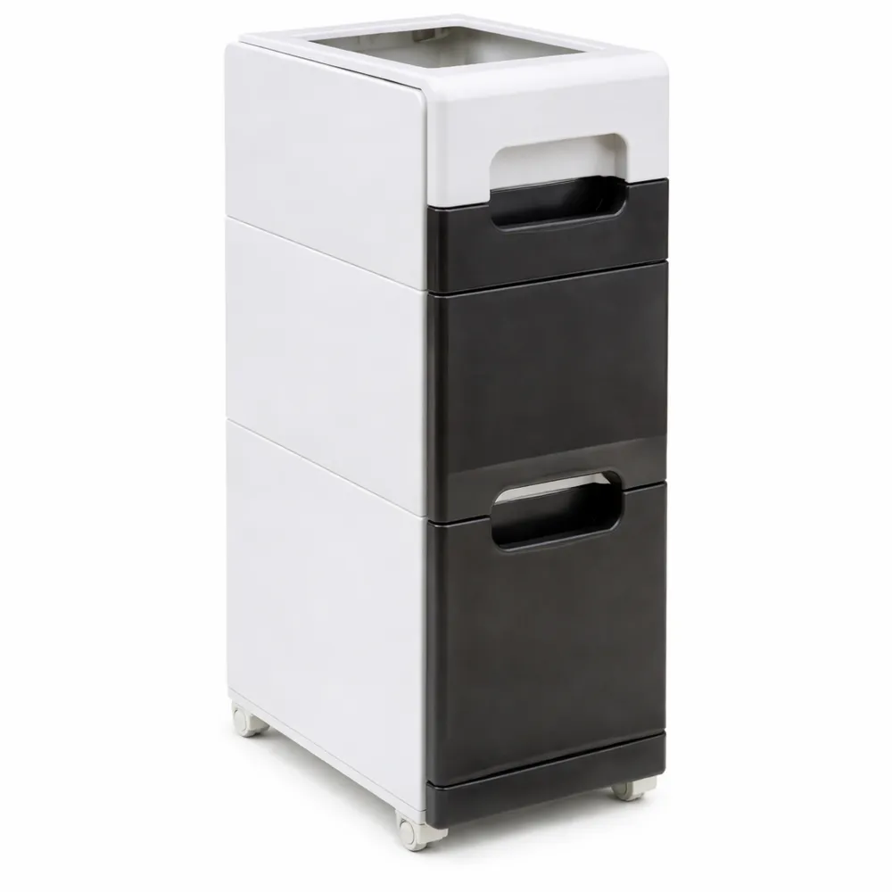 Carrello Sottile da Bagno a 3/4 Livelli con Ruote, Organizzatore Multiuso per Spazi Ristretti-Novarvexil