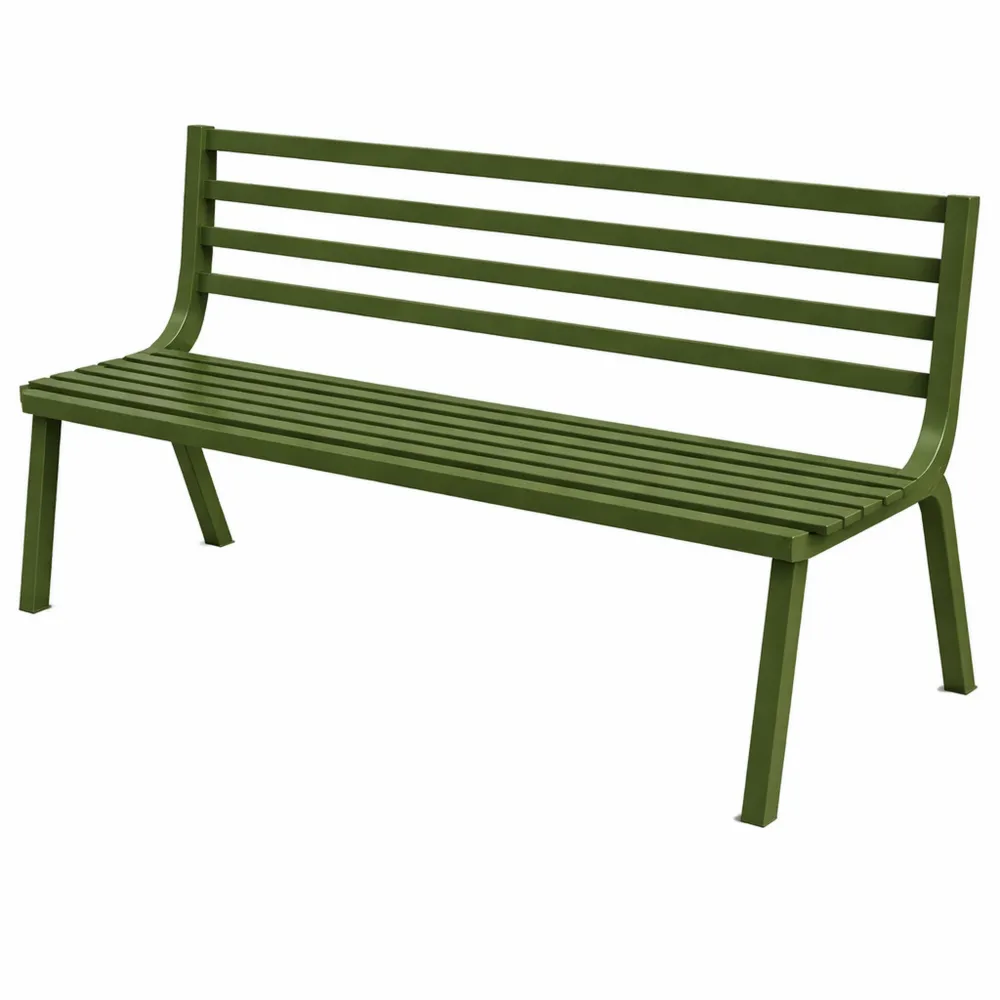 Panca da Giardino in Acciaio Verniciato Verde per Arredo Esterno-Novarvexil