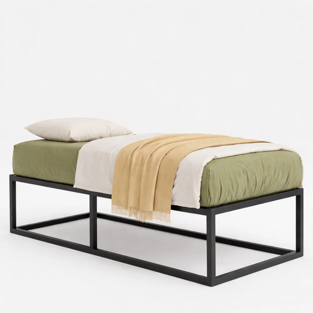 Letto Singolo in Metallo 80x190 cm con Supporto Robusto e Spazio Sottostante-Novarvexil