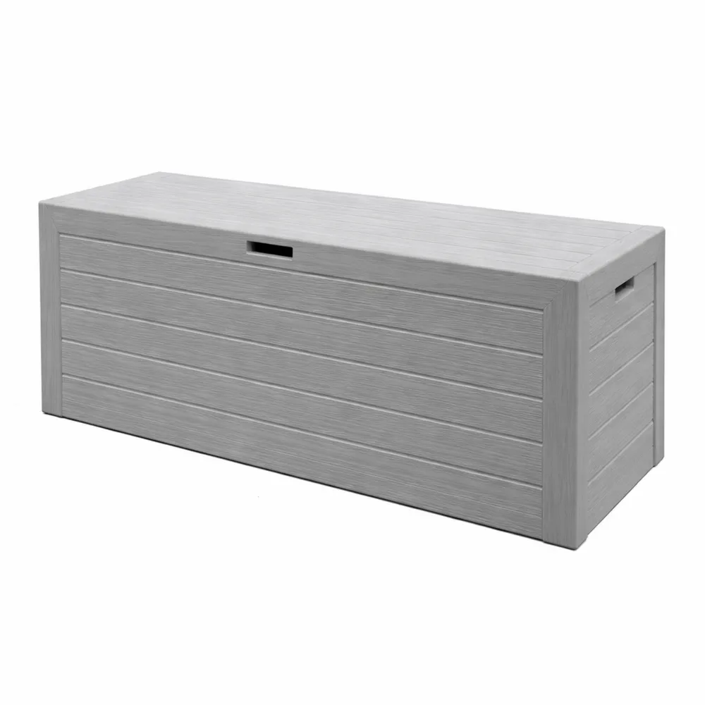 Baule da Giardino XXL 280L Effetto Legno Cassapanca Richiudibile-Novarvexil