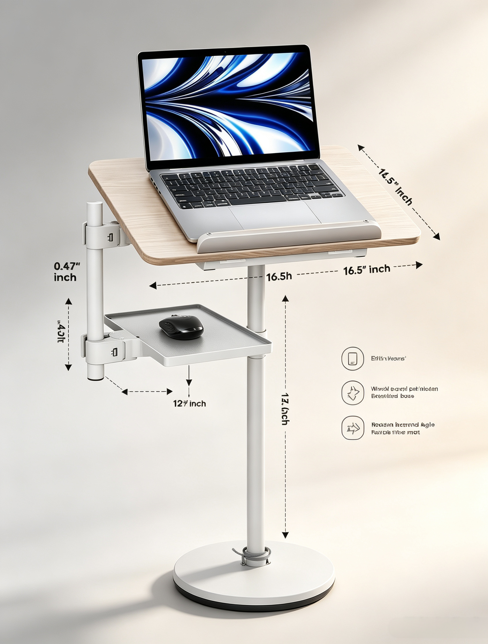 Adjustable Book Stand with Floor & Desktop Modes, Height Adjustment & Multi-Purpose Reading Support