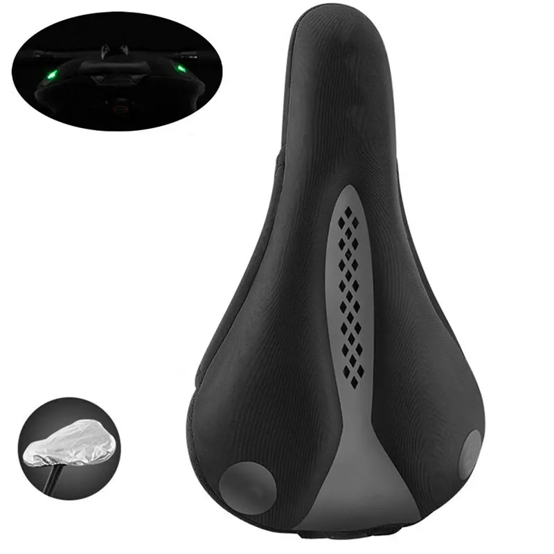 Bike Saddle Cover with LED Taillight – Reflective Seat Cushion