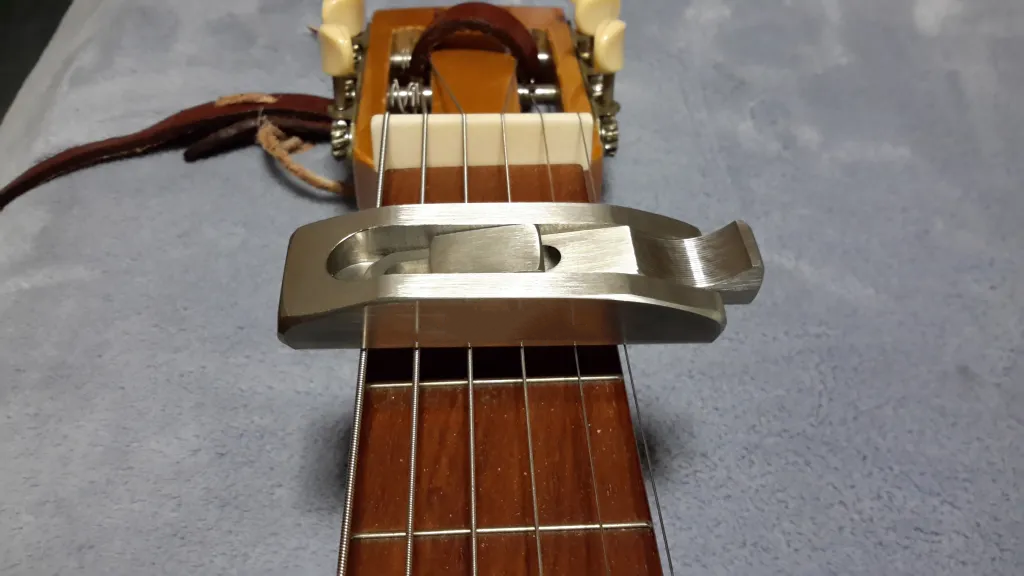 One-Handed Stainless Steel Slide Capo | Fast, Secure & True Tone for Lap Steel & Dobro