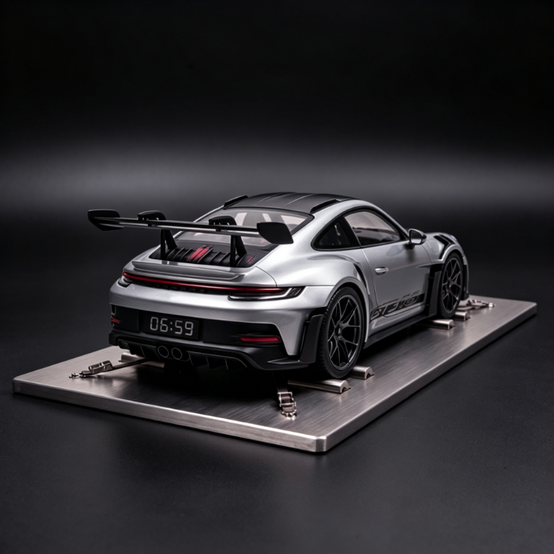 Supercar Engine-Sound Alarm Clock | 1:24 Scale Model with Spinning Wheels & LED Exhaust Flame