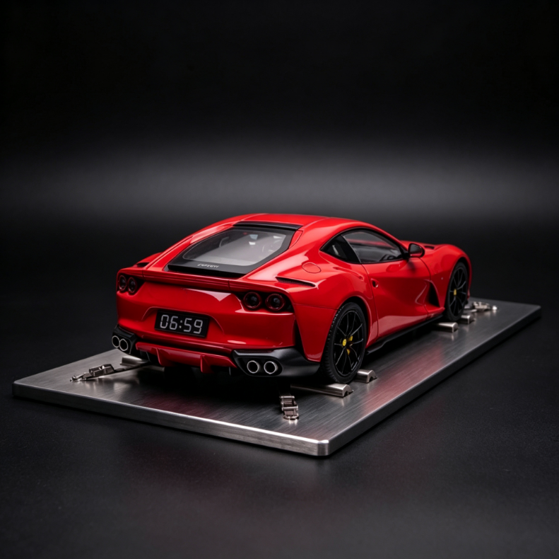 Supercar Engine-Sound Alarm Clock | 1:24 Scale Model with Spinning Wheels & LED Exhaust Flame