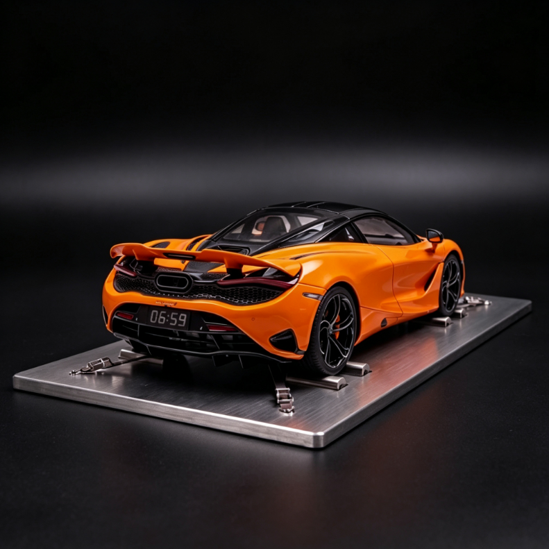 Supercar Engine-Sound Alarm Clock | 1:24 Scale Model with Spinning Wheels & LED Exhaust Flame