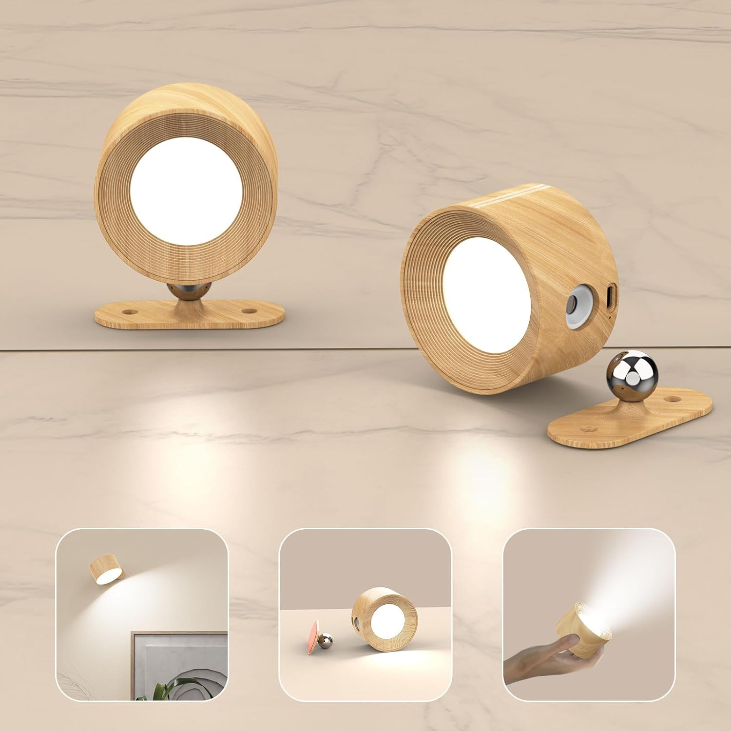 Battery-powered wall lamp