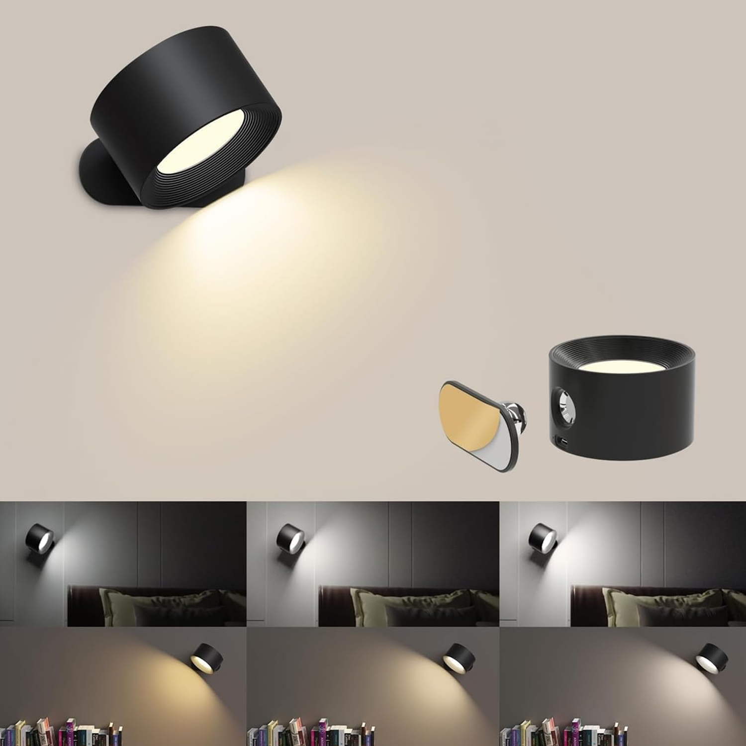 Battery-powered wall lamp