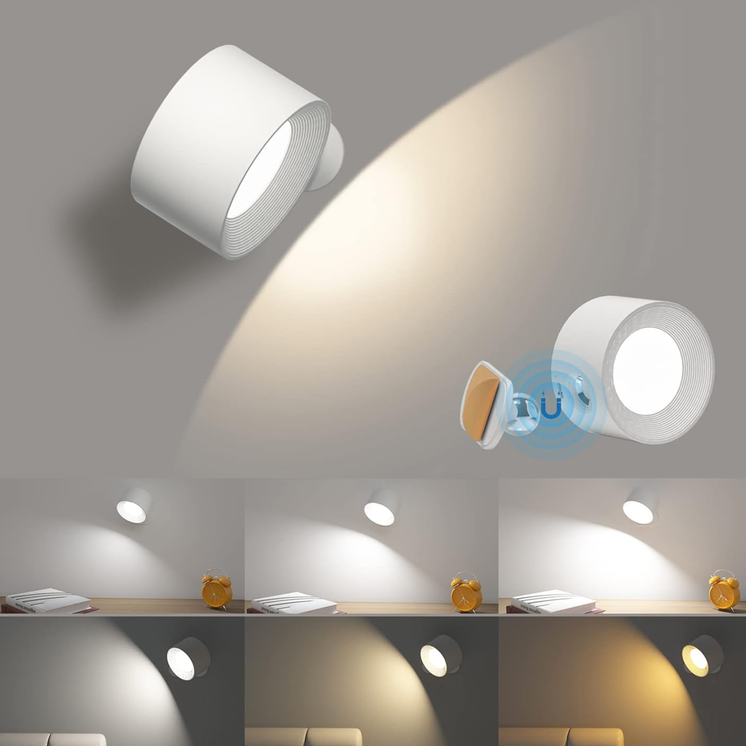 Battery-powered wall lamp