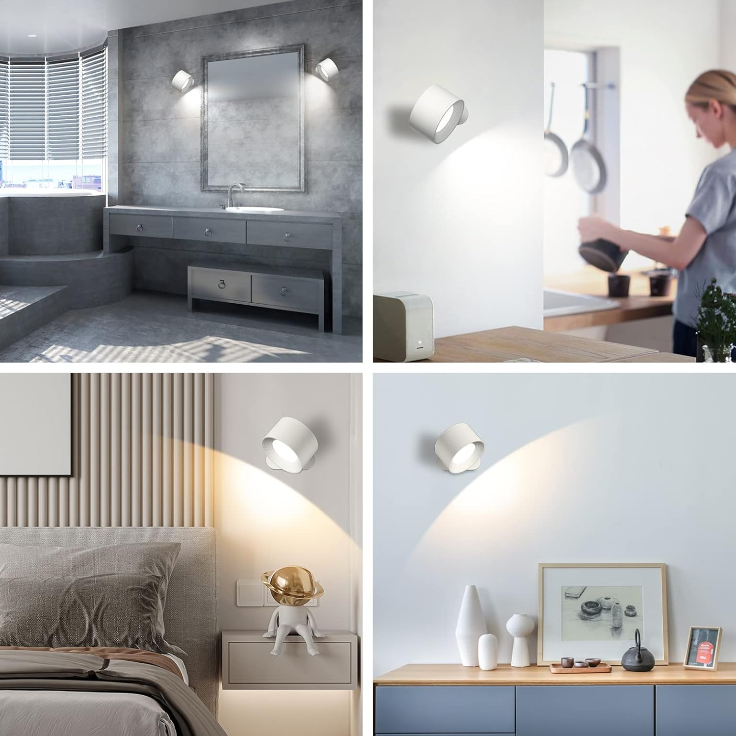 Battery-powered wall lamp