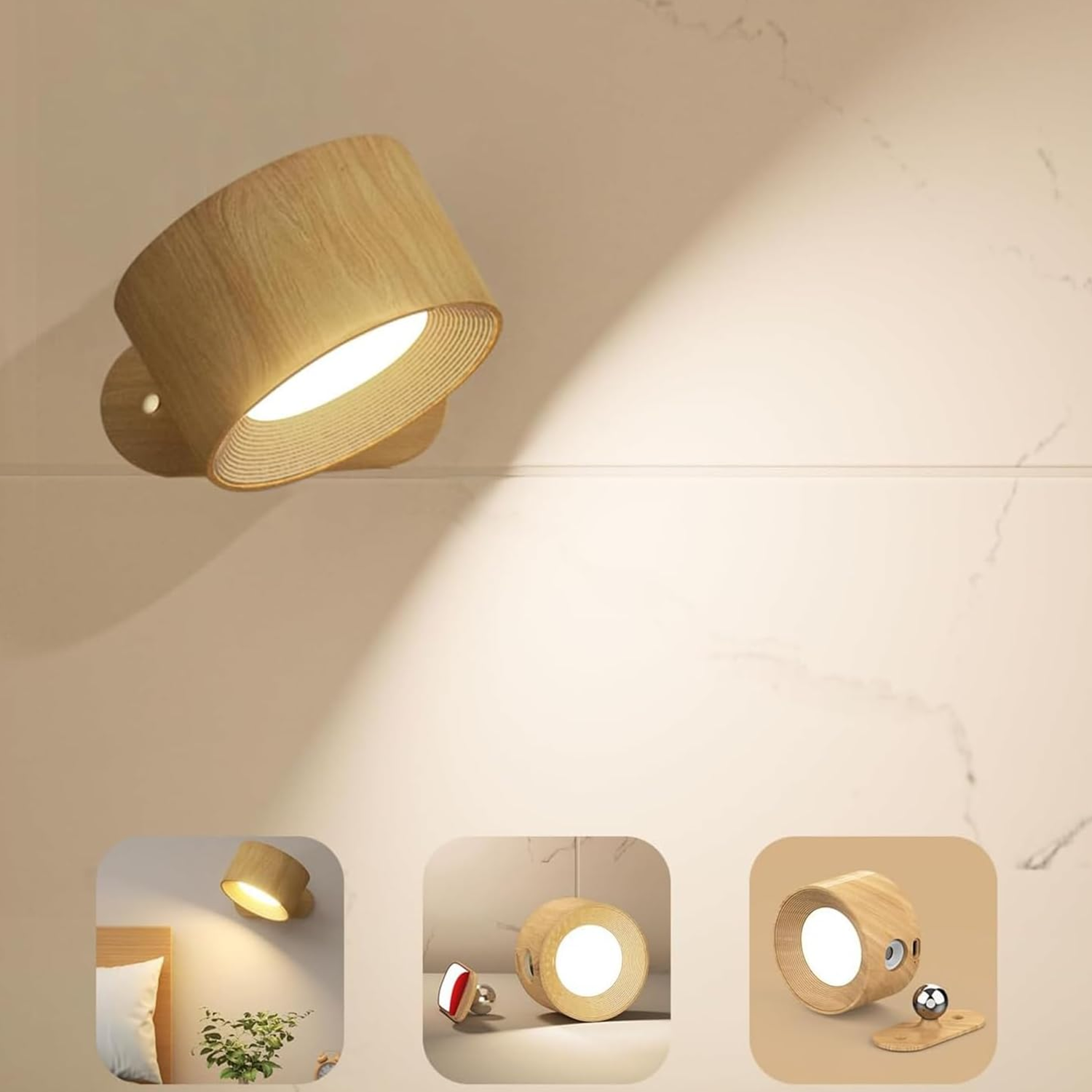 Battery-powered wall lamp