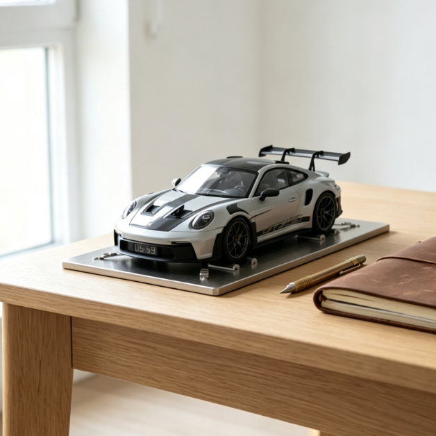 Supercar Engine-Sound Alarm Clock | 1:24 Scale Model with Spinning Wheels & LED Exhaust Flame