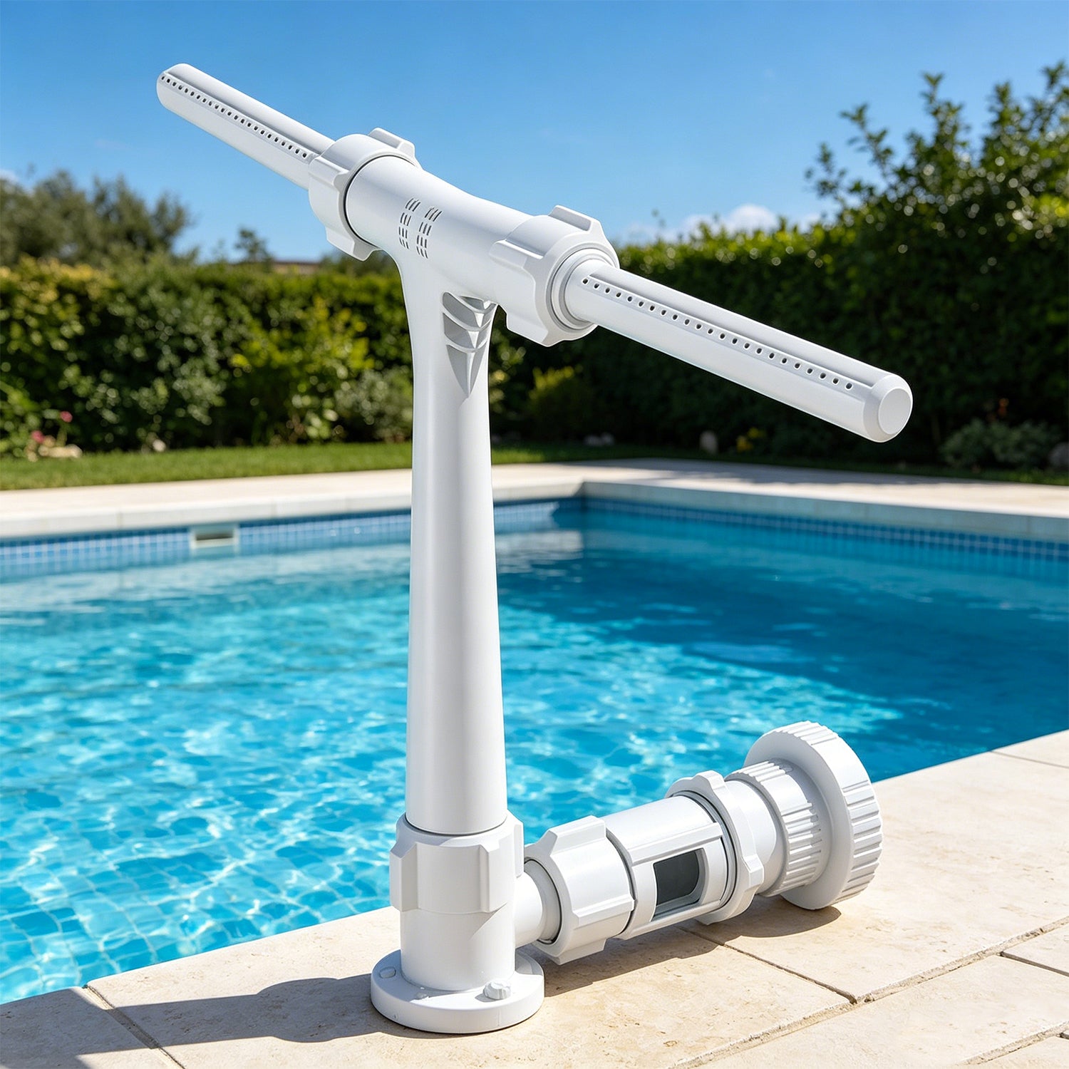 Double spray pool fountain