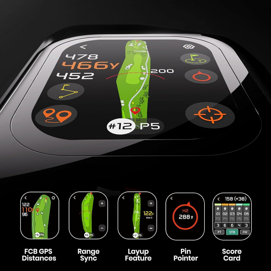 Touchscreen GPS Golf Rangefinder