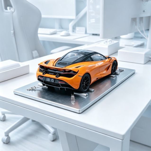 Supercar Engine-Sound Alarm Clock | 1:24 Scale Model with Spinning Wheels & LED Exhaust Flame