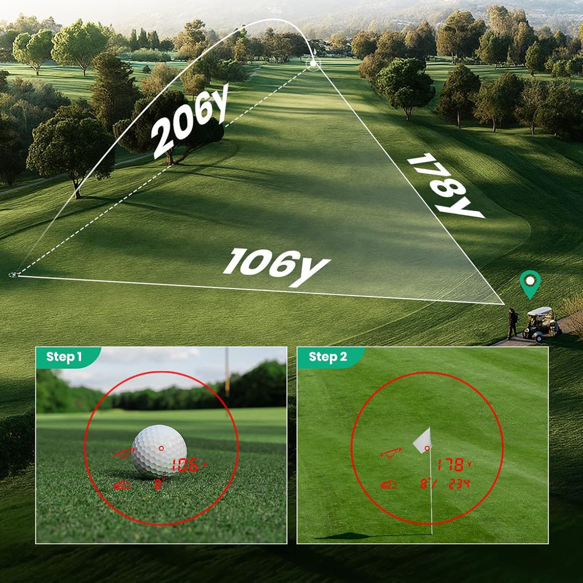 Touchscreen GPS Golf Rangefinder