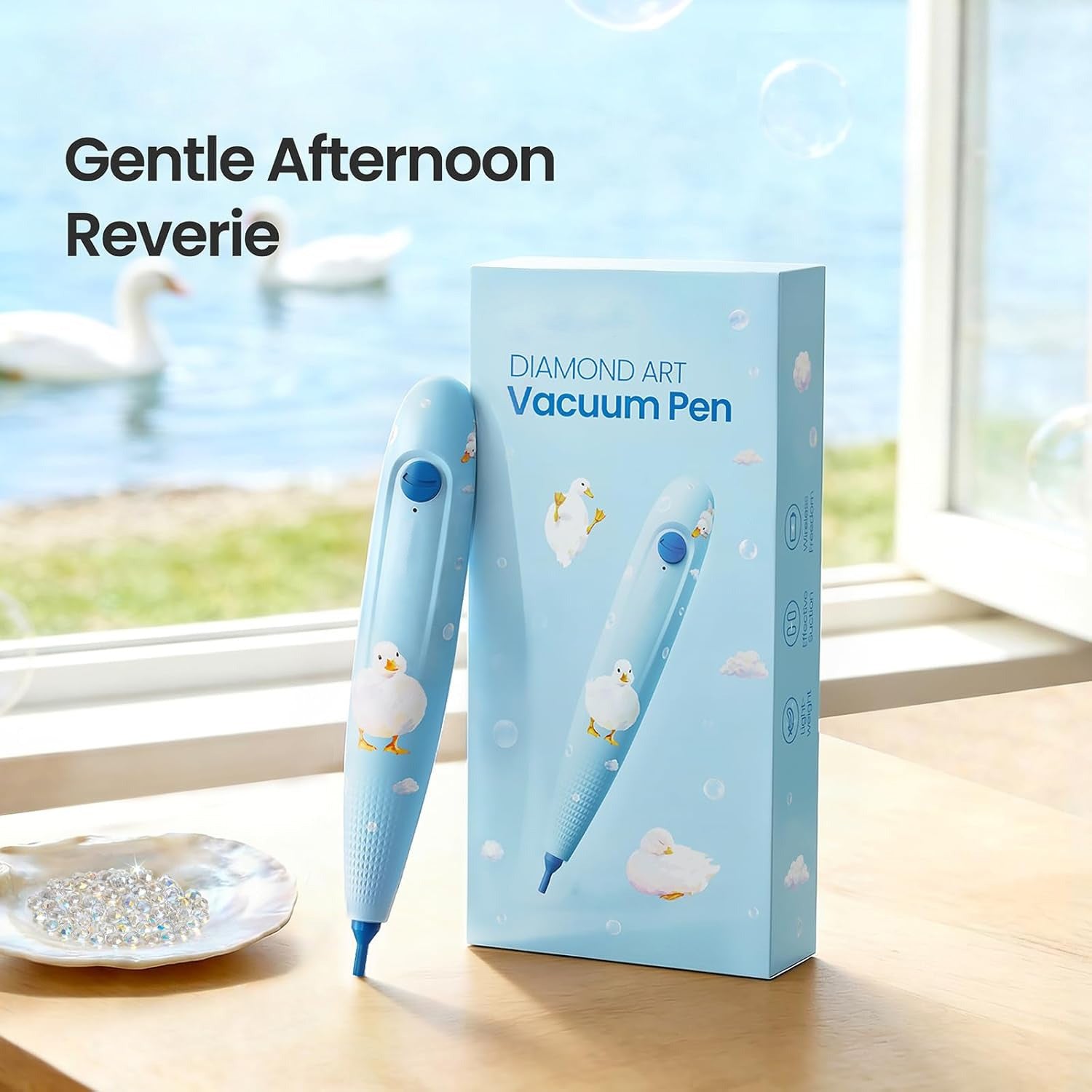 Wireless electronic dotting vacuum pen