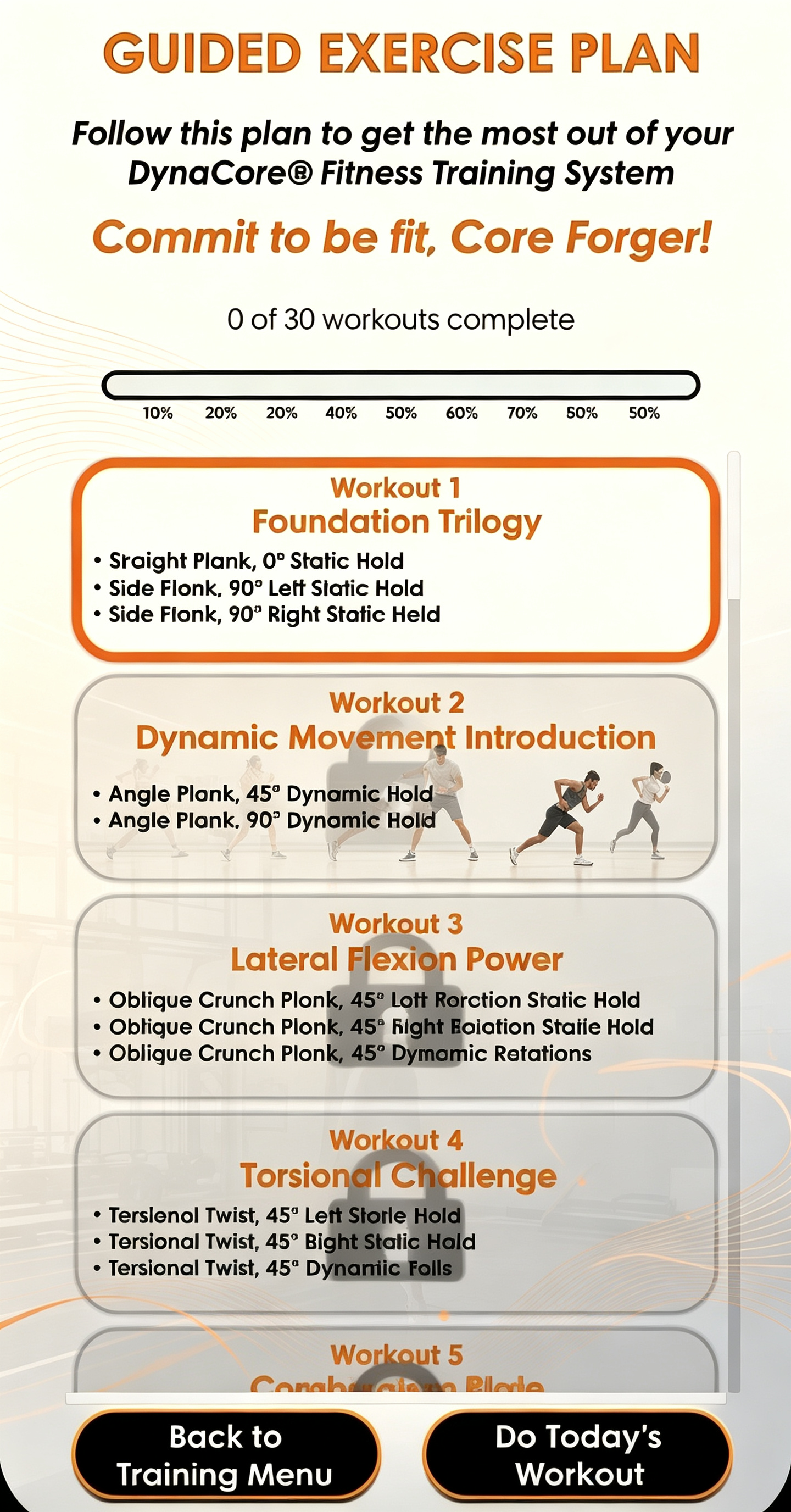 Fitness training app
