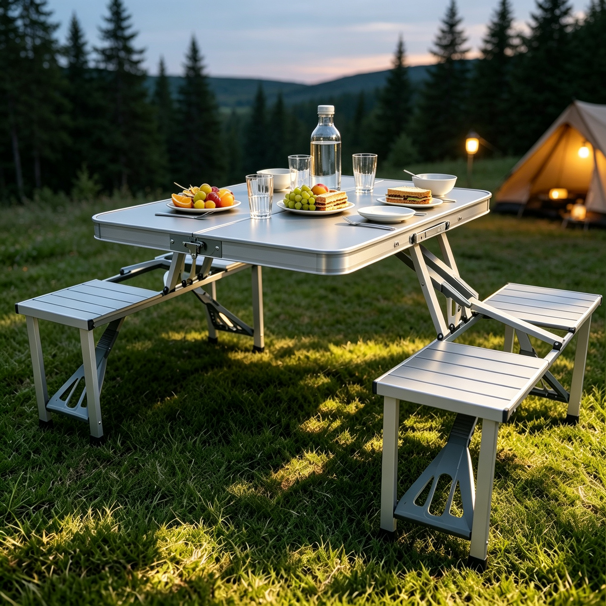 Outdoor table setup for four people