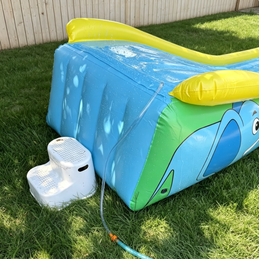 15ft Inflatable Water Slide with Built-In Sprayer for Kids Outdoor Fun