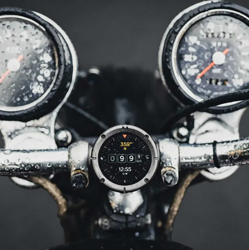 Motorcycle rider on a long journey