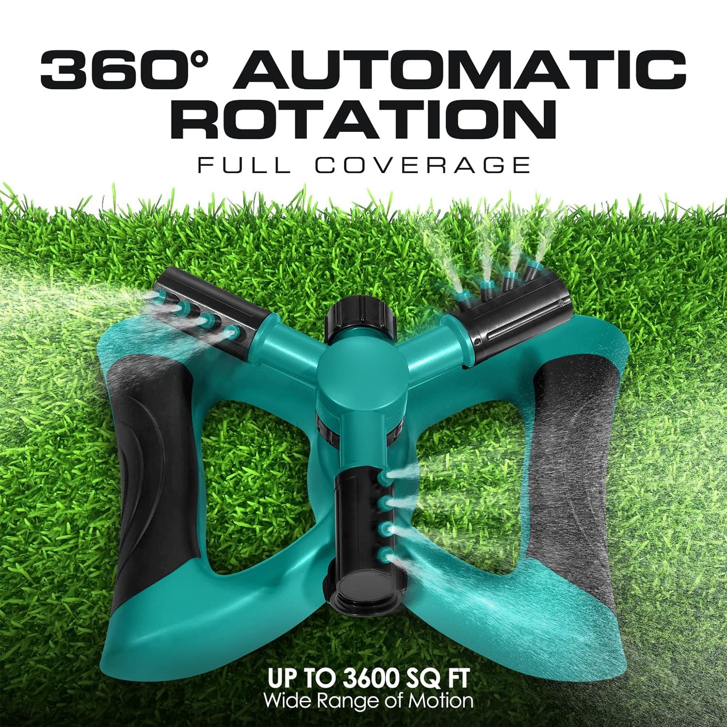 Rotating garden sprinkler with adjustable arm