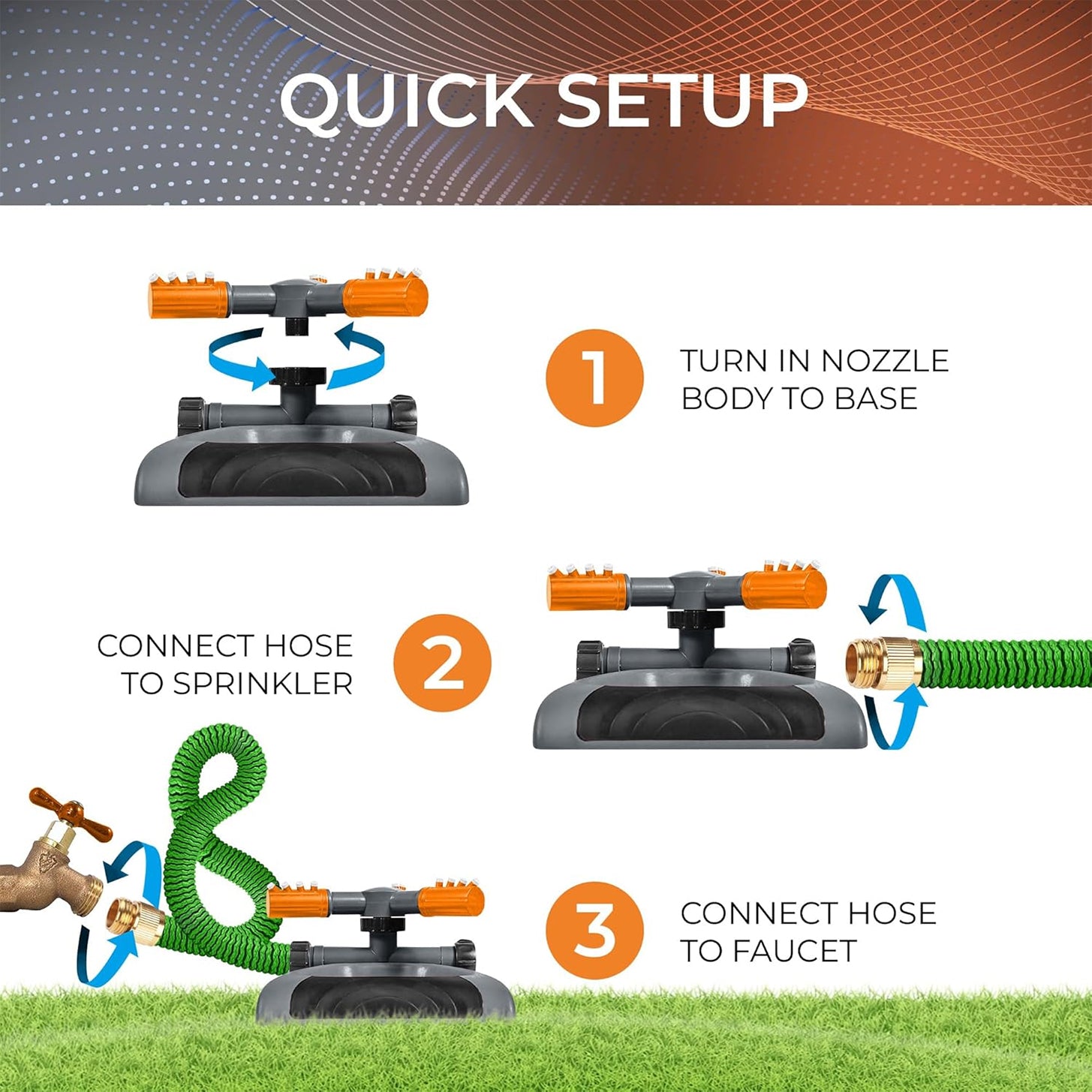 Rotating garden sprinkler with adjustable arm