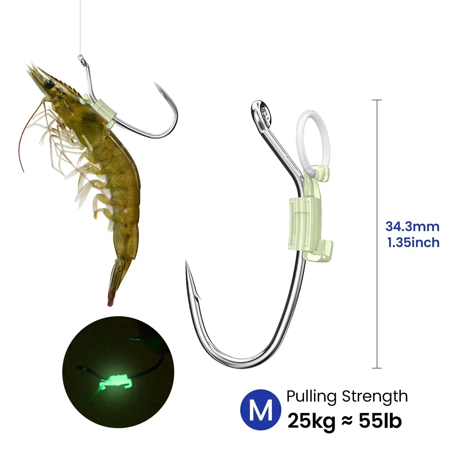 Glow Live Shrimp Hook – Gentle on Shells, Deadly on Big Fish