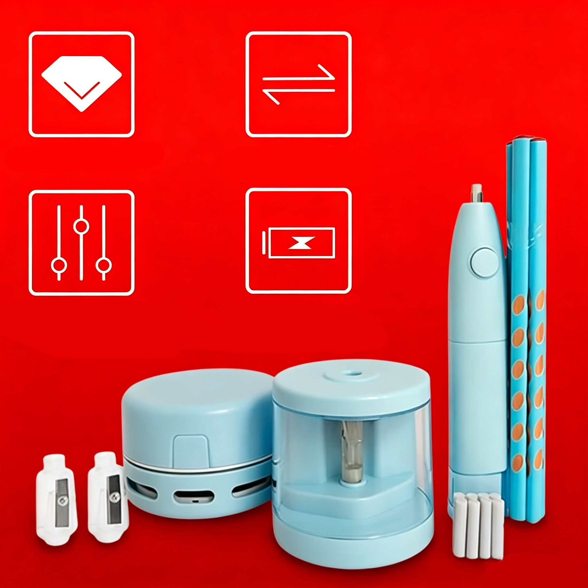 Desktop Office Kit – Electric Stapler, Electric Hole Punch
