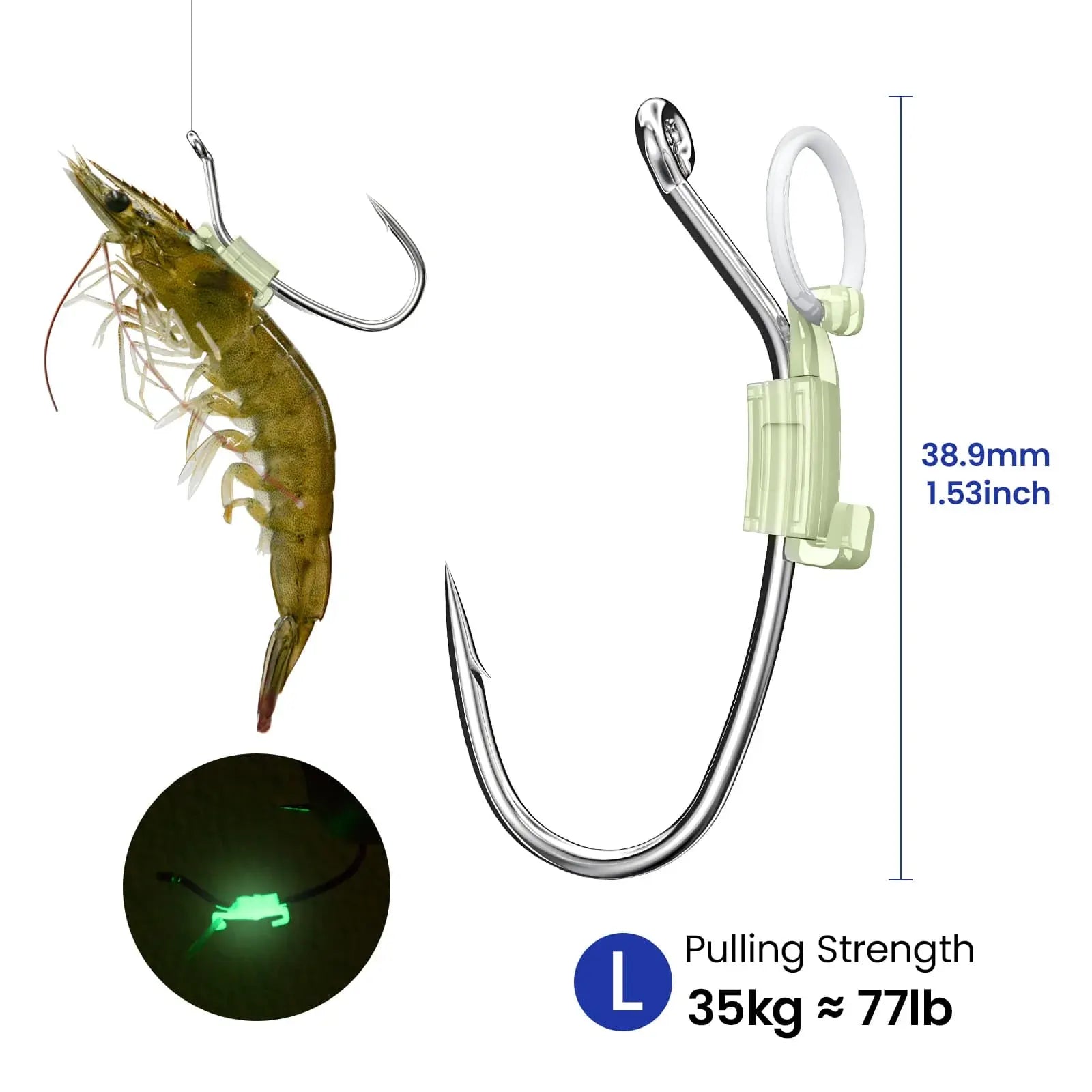 Glow Live Shrimp Hook – Gentle on Shells, Deadly on Big Fish
