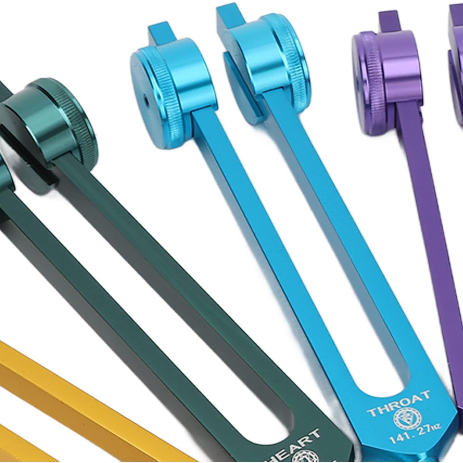 Solfeggio Tuning Fork Set – 8 Multi-Color Tuning Forks
