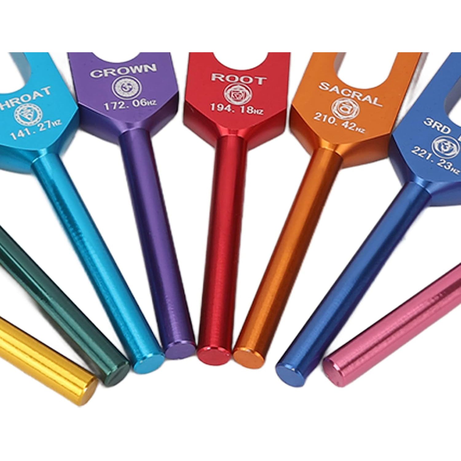 Solfeggio Tuning Fork Set – 8 Multi-Color Tuning Forks