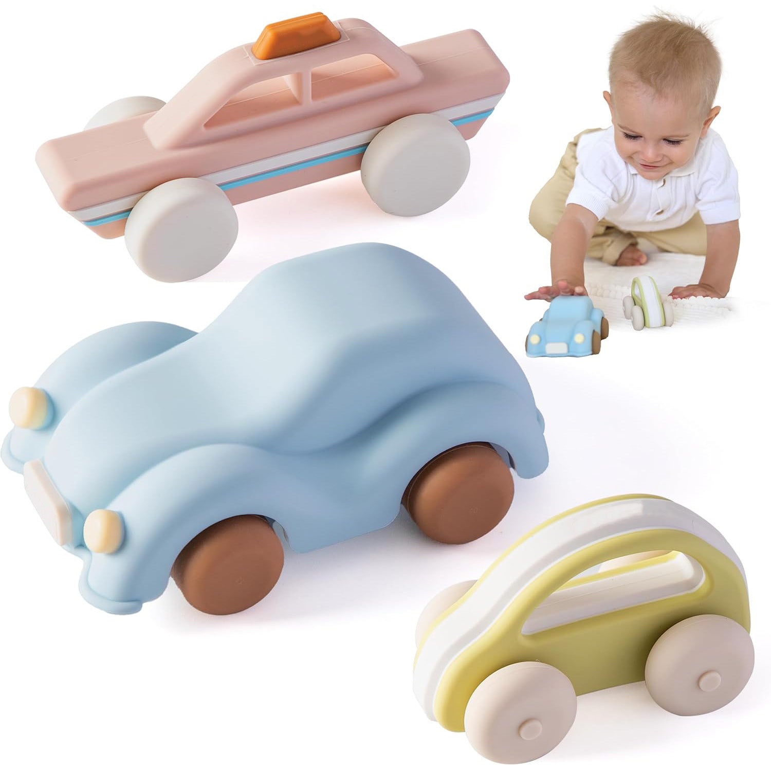 Food Grade Silicone Toy Cars – Push and Go Baby Car Toys